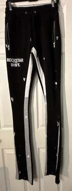 Rockstar Original Karenthia Stacked Track Sweatpants with Paint Splatter